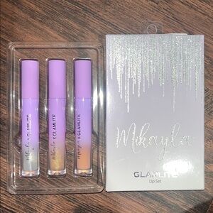 Mikayla x Glamlite lip gloss trio set New In Box